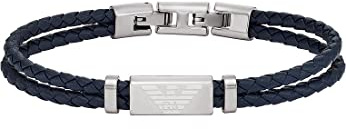 Emporio Armani Herrenarmband aus Edelstahl oder Leder mit Gliederverschluss