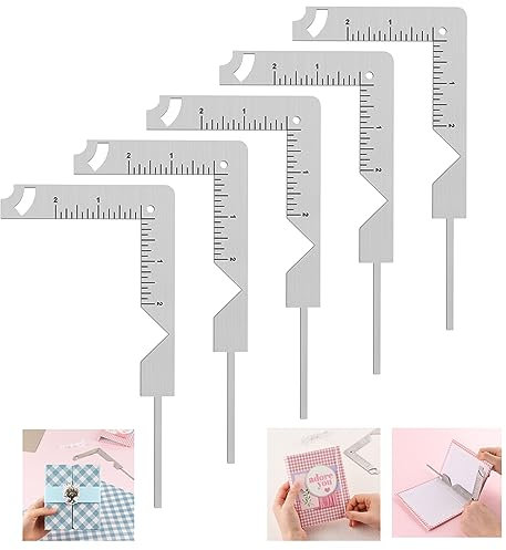 5 Stück/Set, Bucheinband-Anleitung, 5-in-1 Buchbinder-Werkzeug aus Edelstahl zum Herstellen von Buchumschlägen, Erstellen von Buch- oder Albumhüllen aus Spanplatten macht das Erstellen von Deckeln aus