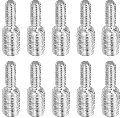 PATIKIL M6x1 zu M10x1.5 Doppel Ende Gewindebolzen Schraube Bolzen 10 Packung 304 Edelstahl Stab Bolzen Gewinde Reduzierer Adapter für Möbel Hardware 30mm Lang