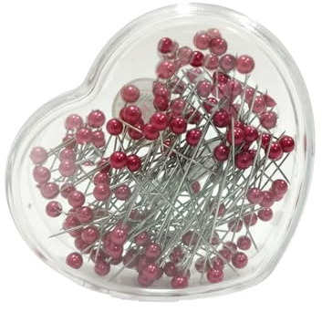 100 Nähnadeln, Nähnadeln, Stecknadeln mit rundem Kopf, bunte Kugelkopfnadeln, Anstecknadeln zum Dekorieren, Schleifennadeln, Stecknadeln für Hochzeiten (rot -148)