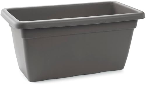 PlasticForte Maceta Rectangular Extragrande con platillo, 100 cm, Color Antracita