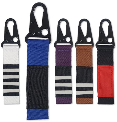 OKAPIS Jiu Jitsu Keychain BJJ Belt Promotion Gift Brazilian Jiu-Jitsu White Blue Purple Brown Black Belt Backpack Keyring (Blue)