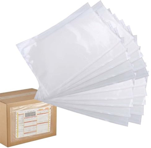JTKREW 20 Stück Lieferscheintaschen Dokumenttaschen DIN C5 für A5 transparent selbstklebend
