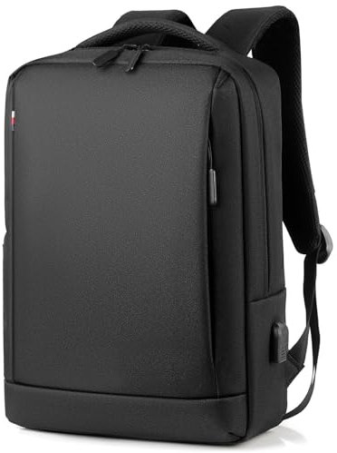 Mixroom - Zaino Porta PC Uomo Borsa per Computer Portatile Custodia Laptop Notebook 15.6 Con Attacco USB Casual Scuola Viaggio Z33 Nero