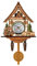 Riuulity Horloge à Coucou en Bois Antique, Horloge Murale Traditionnelle de Style Européen du Nord-Ouest avec Pendule à Cloche à Balançoire Automatique (CM005)