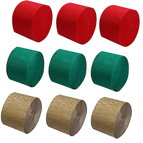 Krepppapierrolle 9 Stück Rot Grün Gold Halloween Geschenkideen Papier
