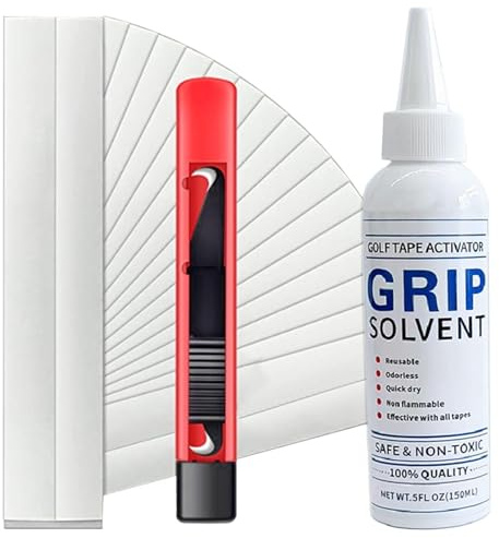 Kit de rechange pour poignées de club de golf - Kit de remplacement de poignée de golf avec bande adhésive, solvant et lame de crochet | Bandes de grip de golf, kits de réparation de poignée de club