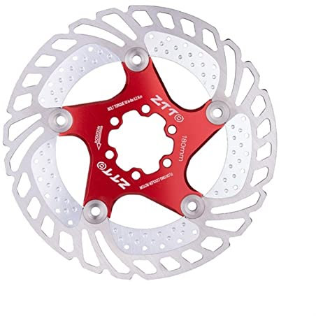 Bremsscheiben Fahrrad MTB Schnellkühlung Fahrradkühlscheibenbremse schwimmendem Rotor 7075 Al Edelstahl Mountain Road Bike 140/160/180/203 mm Fahrrad Bremsscheibe(Cooling 180mm Red)