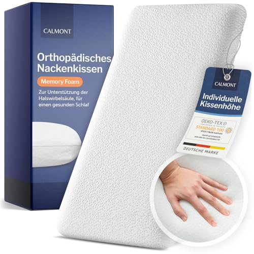 CALMONT - Orthopädisches Kissen I Memory Foam Kissen I Ergonomisches Kopfkissen I Kopfkissen (Höhe: 9 cm)