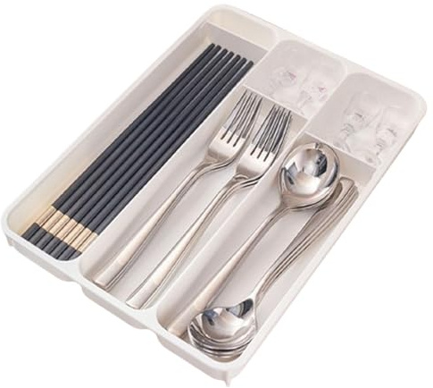 Bandeja para utensilios grande clásica, bandeja para cubiertos ajustable, bandejas de cocina multiusos, bandeja para cubiertos resistente, bandejas organizadoras para cubiertos 31x22cm/12,2x8,66 pulga
