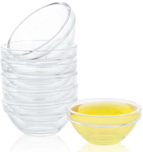 MEIDIV Set of 20 Small Glass Bowls, 75ml Mini Dipping Bowls,Round Small Bowl for Dips, Sauce Dish Prep, Dessert Food, Dips, Sauce, Condiment