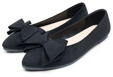 DREAM PAIRS Women's Casual Pointed Toe Ballet Comfort Soft Slip On Flats Shoes,Size 5,Black,DWUMFA2507