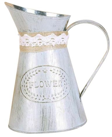 Happyyami Vintage De Hierro Galvanizado para Flores Decoración Rústica De y Jardín Elegante Cubo De Hierro para y Adornos Retro y Chic