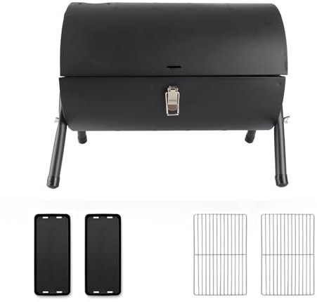 Barbecue à Charbon de Bois, Fumée Portable Double Face en Métal, Barbecue au Charbon de Bois, Barbecue de Table, Barbecue au Charbon de Bois pour Le Camping, Les Pique-niques,
