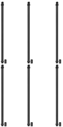 PATIKIL Kit De De Lampe Droites, 6 Ensembles M10 En Acier Au Carbone 300mm (11.81) De Longueur Avec Écrous De Raccordement Et Manchon De Connexion Pour Lampes De Table Et Lustres, Noir