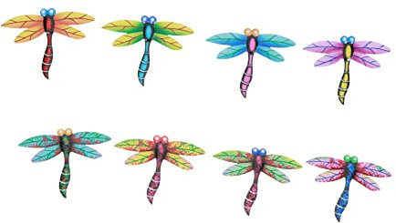 Yardwe 8pcs Outdoor Wall Art Iron Dragonfly Decoration Dragonfly Decor Multi-purpose Home Ornament