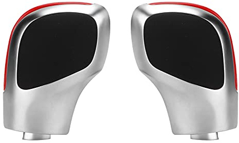 Miosugo DSG Schaltknauf-Abdeckung Set (2er)，ABS/Kunstleder in Rot，Seitendeckel für VW Passat B6/B7, CC und Golf Variant mit DSG/S tronic