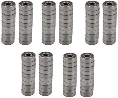 GREOHNMPAW 100Er Pack 608 Kugellager - Doppelte Gummi Dichtung Miniatur Rillenkugellager für Skateboards, Inline-Skates, Roller (8 mm x 22 mm x 7 mm)