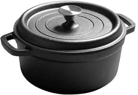 Cacerola Cazuelas de hierro fundido for horno, utensilios de cocina con tapa for pan, cocina, cazuela redonda de hierro fundido para Cocinas