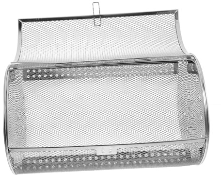ibasenice Rotante per Arrosto in Acciaio Inox Argento, Rotazione 360° | Cottura Uniforme, Uso Versatile per Carne Arrosto e Frutta Secca, Sicuro e Pratico