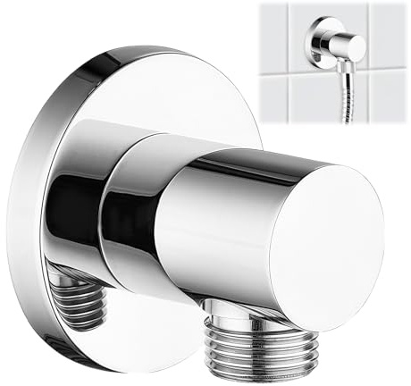 GAESHOW Raccord de tuyau de douche mural, raccord de tuyau G1/2, raccord mural pour douchette, systèmes de douche, accessoires de salle de bain, support de bras de douche réglable