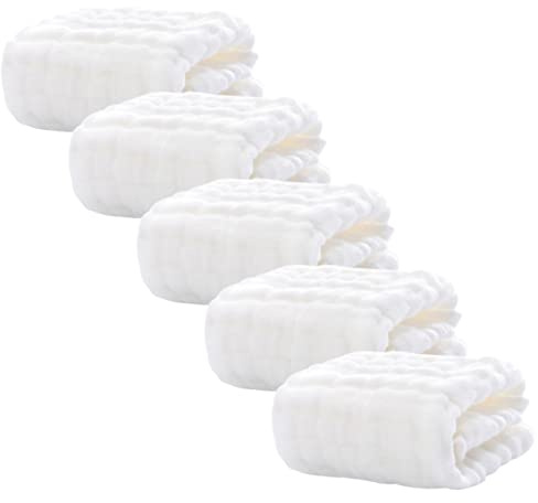 BESPORTBLE 5piezas Toalla Cuadrada de Algodón Toalla para Eructar para Babas para Facial de Muselina de Algodón para Pañales para Toallitas de Limpieza