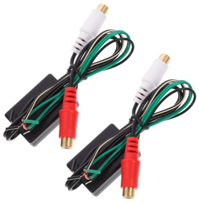 SHINEOFI 2pcs Car Horn Cable Adapter Rca Connector Home Audio Kit Converter for Subwoofer