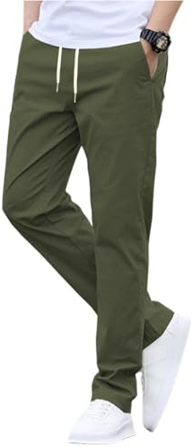 TOFOTL Pantaloni Militari Yoga Vintage Yoga Uomo Braghe Bodybuilding Pantalone Cuoco Tuta Cotone Leagoera Boxer Kirakuco Pantaloni Giapponesi Uomo Estivi in Lino Leggero 04-Army Green M