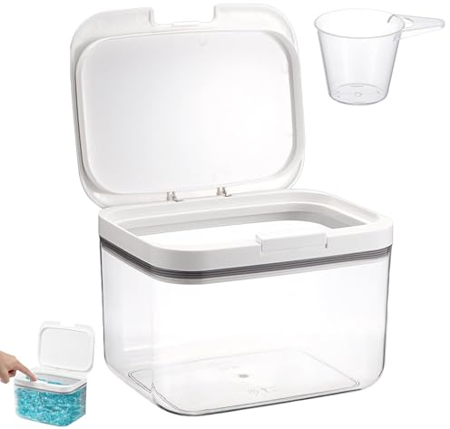 Yudobliss Waschmittel Aufbewahrung, 2,8L Aufbewahrungsbox mit Deckel, Laundry Detergent Storage, Waschpulverbehälter mit luftdichtem Deckel, Aufbewahrungsbox Schnappverschlüsse, Wiederverwendbar Box