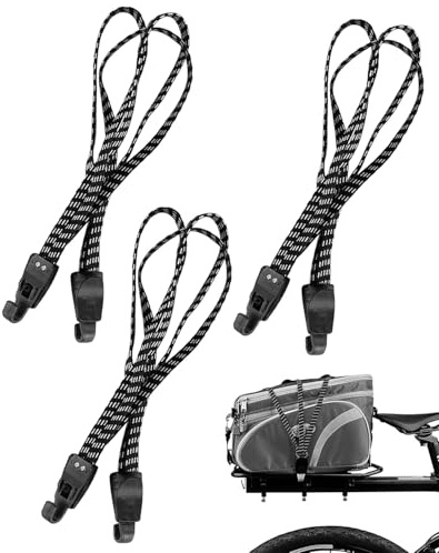 JUKOTA 4 Stücke Gepäckspanner, Expander mit Haken, Spanngurte mit Haken, Spanngurte Kurz Schiebeschnalle, Spanngurt Fahrrad, Gepäckträger Spanngurt für Motorrad Fahrrad usw (65cm)