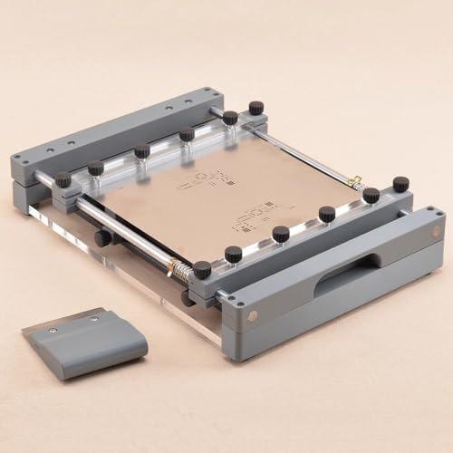 Vituord Solder Paste Printing Table, Manual Small SMT Steel Mesh Screen Printing Station, with Scraper-Width 80mm, Precision Printing for PCB Assembly