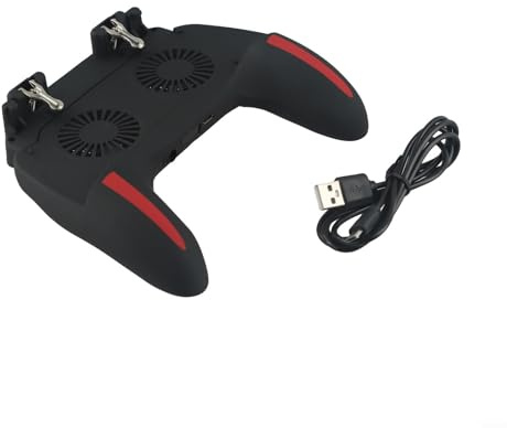 Besshepplo Mobile Phone Gamepad with Dual Cooling Fans and Ergonomic ABS Metal Grip Game Controller to Reduce Overheating and Enhance Gaming Comfort Compatible with Various Smartphone Models