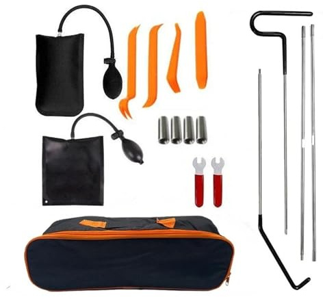DTYBJN Stoßdämpfer Werkzeug PWS Auto-Werkzeugsatz, Türöffner, Greifer, Lockout, Dietrich-Set, große Reichweite, Hakenschlüssel, verloren im LKW, Air Wedge Bag Radlagerwerkzeuge(Set 2-17Pcs)