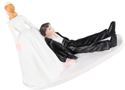 Abaodam Statuina Sposi Torta Nuziale in Resina Scultura Multifunzionale Sposino Fuggitivo per Decorazioni Matrimonio Addobbo Torta e Ambienti Casa Idea Regalo Originale per Nozze e Bridal