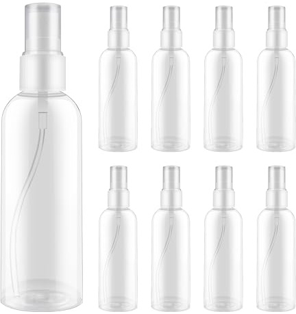SZWLJ 100 ml 8 Stück Transparente Sprühflasche | Portabler Parfümzerstäuber, Kleine Sprühflaschen Zum Befüllen. Für Reise Und Kosmetik-Auffüllung.