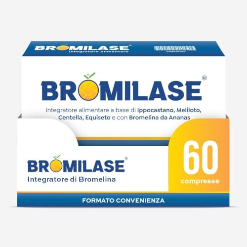 Bromilase Bromelina Drenante Diuretico Disintossicante Anticellulite 60 Compresse con Enzimi Digestivi per Cellulite e Drenaggio Liquidi con Centella Asiatica Equiseto Made in Italy