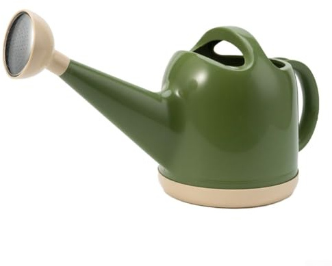 Rehoetom Annaffiatoio in plastica da 4 litri con soffione doccia in acciaio inossidabile, ampio spray delicato per piante da giardino e fertilizzazione, manico ergonomico leggero, latte sì (verde