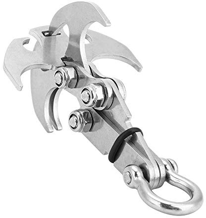Stainless Steel Climbing Claw Foldable Grappling Hook Climbing Hook Outdoor Survival Carabiner Tool for Camping Mountaineering Hiking Survival Home Equipment