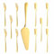 11 Piezas Servir Pastel Acero Inoxidable Dorado, Servidor de Pala Profesional, Tenedores Tartas Cucharas Postre, Apto para Fiestas, Bodas o Cumpleaños(Dorado)
