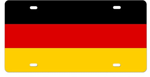 Nummernschild, Deutschland-Flagge, Kennzeichenrahmen, nationale Flagge, patriotische Dekoration, Metall, Frontkennzeichen, personalisierbar, Autoschild, Neuheit, Nummernschild-Abdeckrahmen, 15,2 x