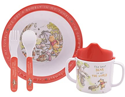 Disney Winnie The Pooh Melamine 4 Piece Dinner Set