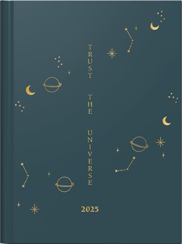 rido/idé Taschenkalender Young Line Mini (2025) „Universe“, 2 Seiten = 1 Woche, A6, 160 Seiten, Grafik-Einband, dunkelblau