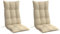 vidaXL Hochlehner Auflagen 2 STK., Hochlehner Auflage mit PP-Hohlfasern, Stuhlauflage mit Gummibänder Bindebänder, Sitzkissen, Beige Oxford-Gewebe