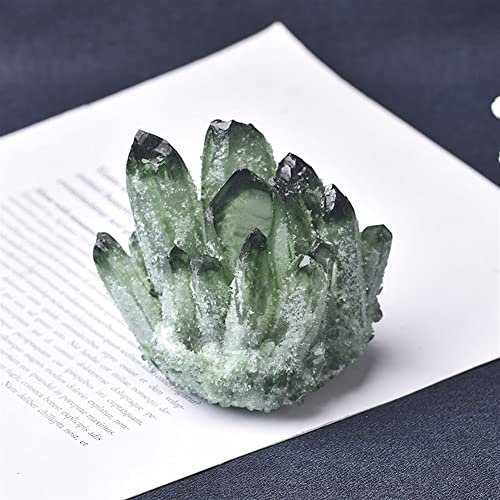 Decoración del hogar, racimo de cristal Natural, piedras de roca de cristal de cuarzo transparente y cristales, ReikiSpecimen, decoración del hogar, regalos, piedras Inicio Colecciones ( Color : Green