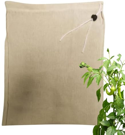 Funda anticongelante para plantas al aire libre, protección contra heladas para plantas, cubierta anticongelante con cordón, paño anticongelante reutilizable, manta para plantas, bolsa con cordón para
