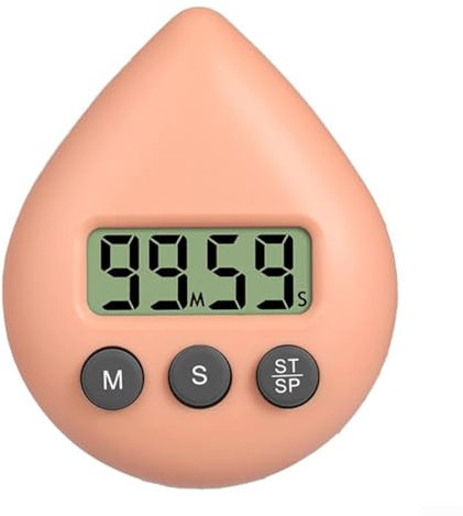 Minuteur de douche numérique convivial parfaitement adapté aux environnements humides, taille compacte améliorant l'accessibilité dans les cuisines ou les salles de bains (orange)