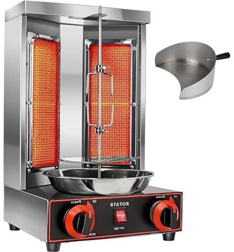 Shawarma Grill Machine - Asador vertical de propano con 2 quemadores para pollo, giroscopio, doner y kebab, ideal para el hogar, restaurante, cocina y uso en fiestas