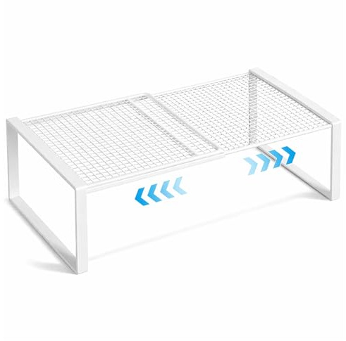YushengTai Baldas Armario Interior, Organizador Armario Ropa, Estante Extensible Armario Adecuado para Armario, Cocina, Baño, 27 cm de Ancho, 22 cm de Altura, Longitud Ajustable 27-38 cm (Blanco)