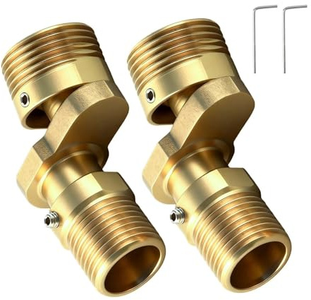 txuzong 2 Piezas Grifo de Ducha de Cobre Ajustable, Excentricas Grifo Regulable 1/2 a 3/4, 360° Ajustable Pie Curvado Angular de Latón, Apto para Cocinas, Baños y Zonas Comunes