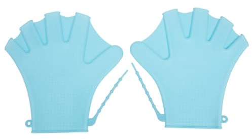 Toddmomy Guanti da Nuoto in Silicone 1 per Allenamento Nuoto Protezione Mani Resistenti per Attività Acquatiche Uomo Azzurro